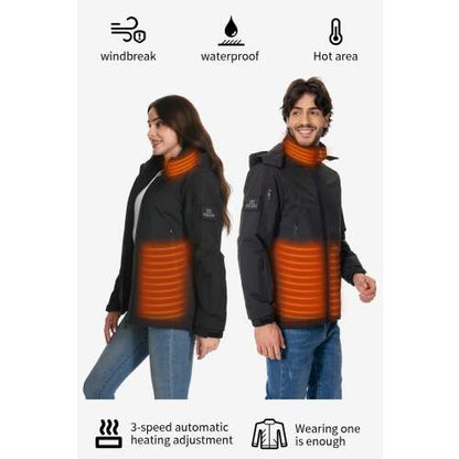 Dollcini Women's Heated Jacket – USB, Windproof Winter Coat [Powerbank sold separately]