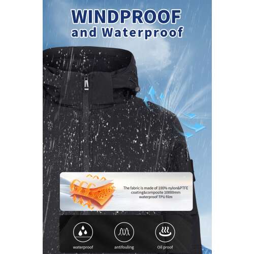 Dollcini Men's Heated Jacket – USB, Windproof Winter Coat [Powerbank sold separately]