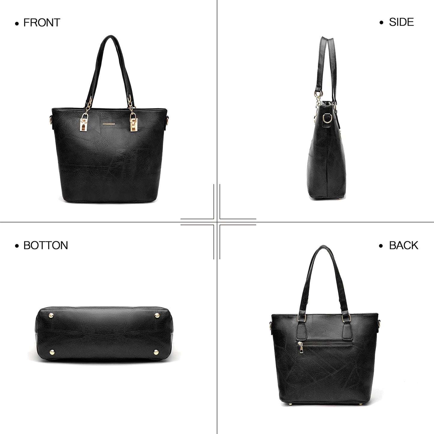 Dollcini Women's Handbag Set – 6-Piece Elegant Faux Leather Bag Set