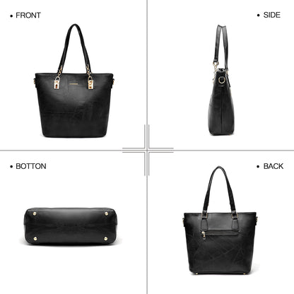 Dollcini Women's Handbag Set – 6-Piece Elegant Faux Leather Bag Set