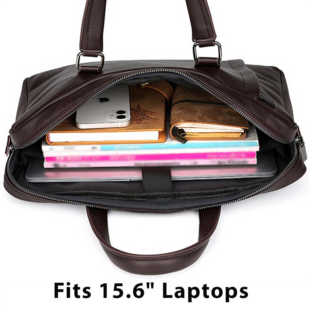 Dollcini Férfi Laptoptáska– Kopásálló, Fekete műbőr (vízhatlan anyag)