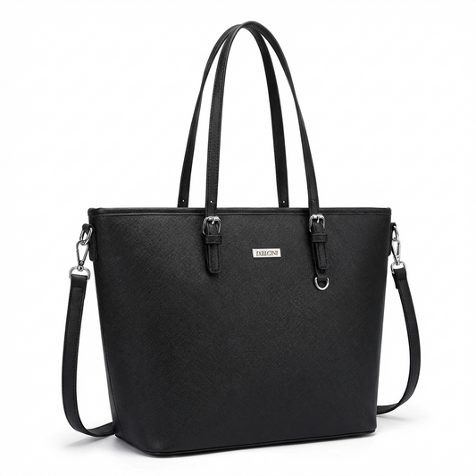Dollcini Klasszikus Fekete Női Válltáska – Vízlepergető PU, Levehető Pánttal