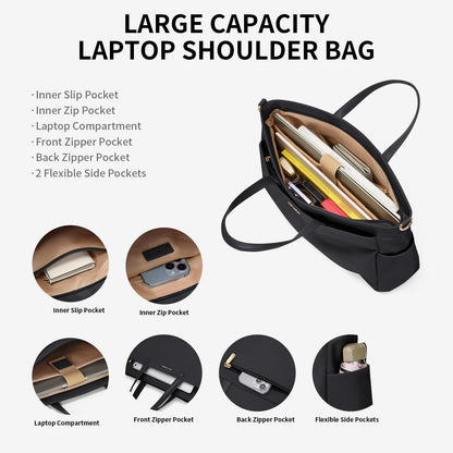 Dollcini vízlepergető női laptop táska 16 colos rekesszel – nagy kapacitású nylon válltáska