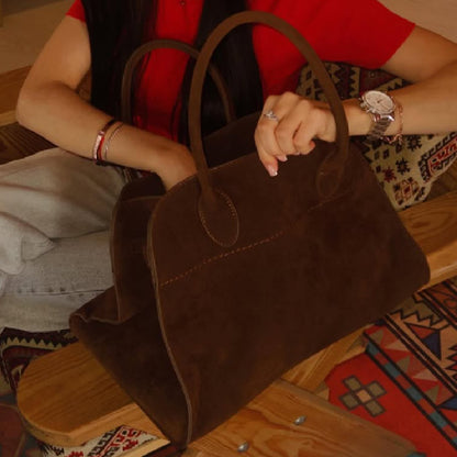 Dollcini Velúrhatású PU Női Kézitáska – Nagy Méretű Shopper Táska, Több Színben
