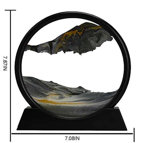 Dollcini Otthon 3D Mozgó Homokfestmény – Dinamikus Homokóra Dekor, 7"inch