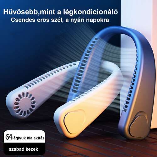 Dollcini Hordozható Nyakventilátor – Csendes és Erőteljes Hűtés, USB