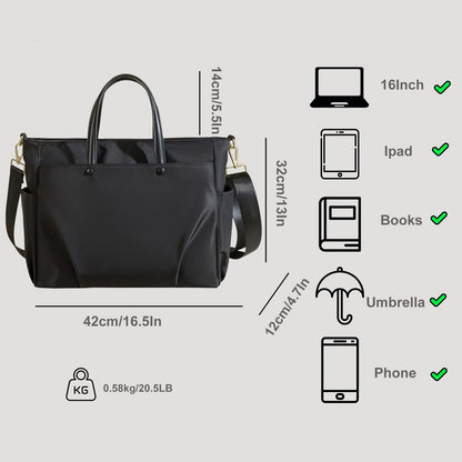 Dollcini vízlepergető női laptop táska 16 colos rekesszel – nagy kapacitású nylon válltáska
