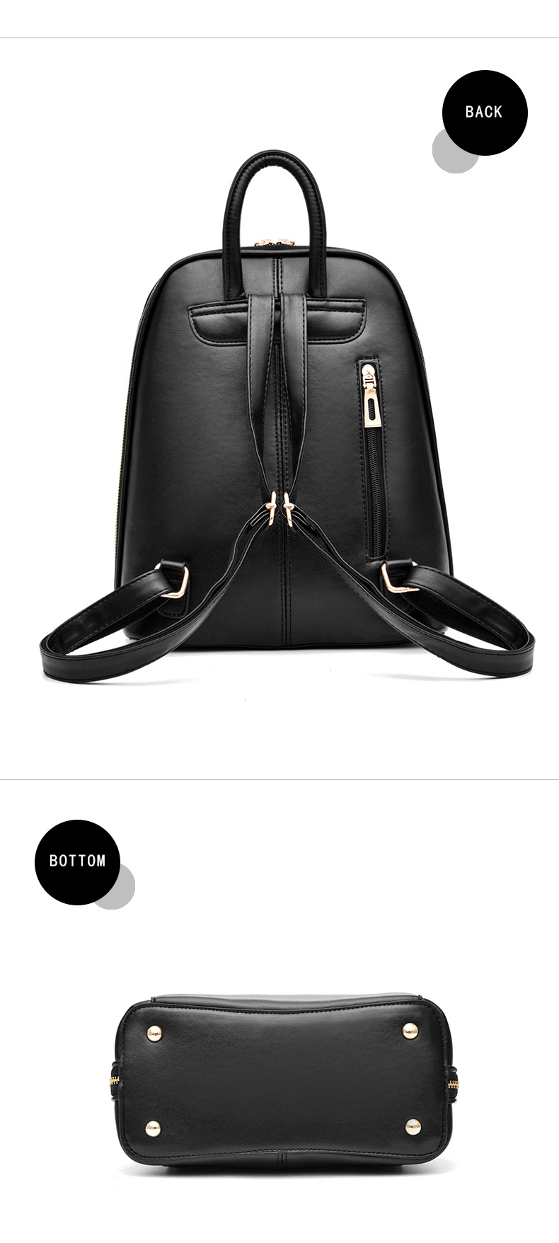 Dollcini Women's Large "Killer Bag" Backpack – Zippered, Elegant, For Everyday Use