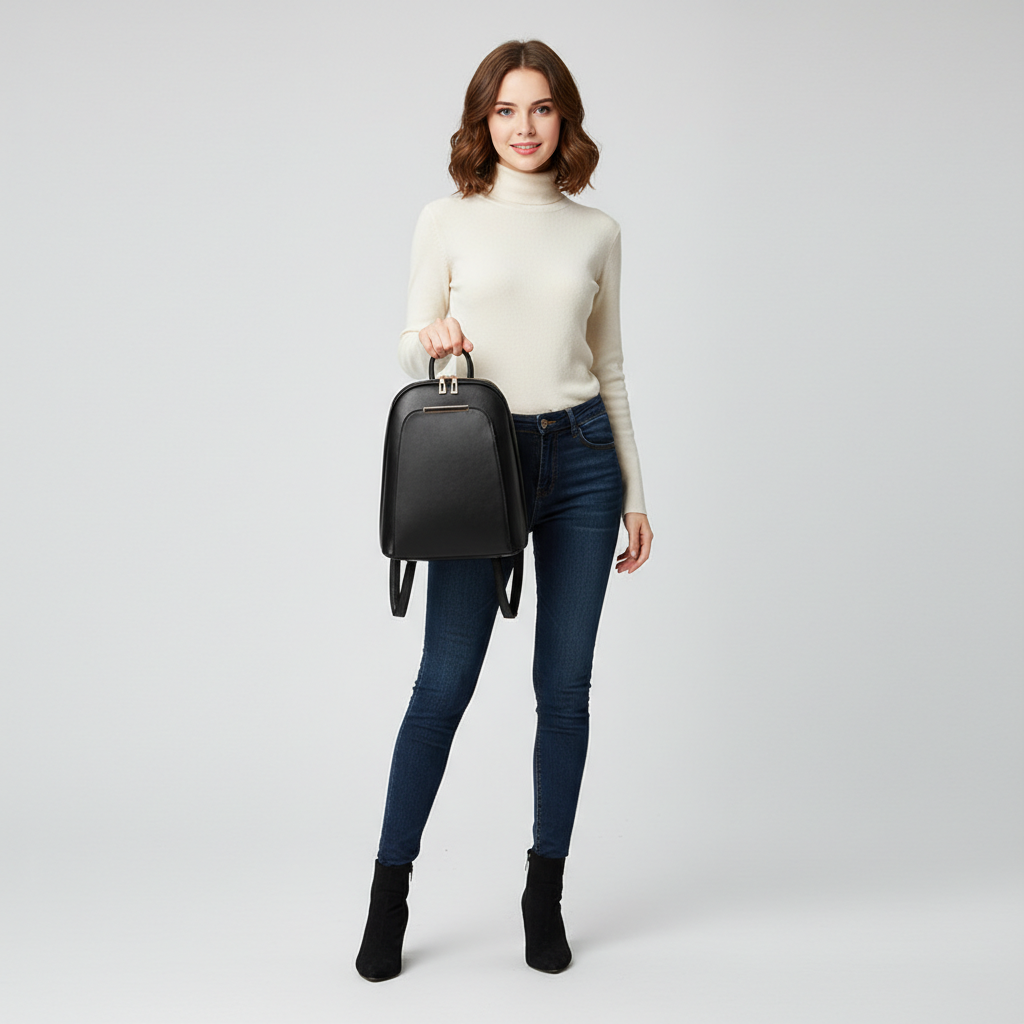 Dollcini Women's Large "Killer Bag" Backpack – Zippered, Elegant, For Everyday Use