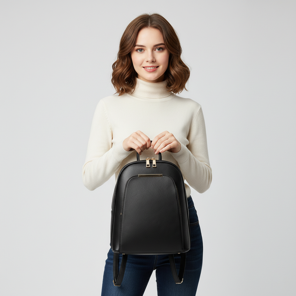 Dollcini Women's Large "Killer Bag" Backpack – Zippered, Elegant, For Everyday Use