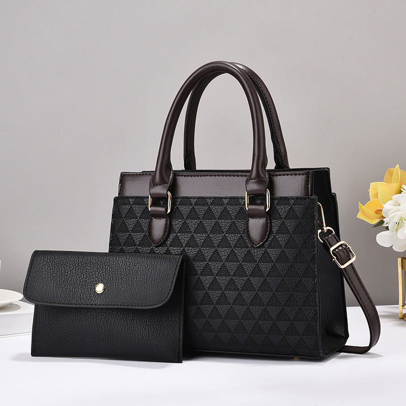 Dollcini Women's Large Tote Handbag and Wallet Set – Elegant, Zippered, with Shoulder Strap