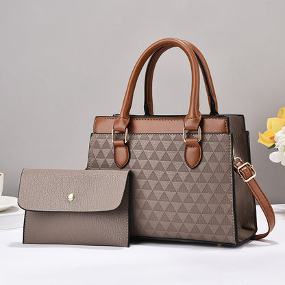 Dollcini Women's Large Tote Handbag and Wallet Set – Elegant, Zippered, with Shoulder Strap