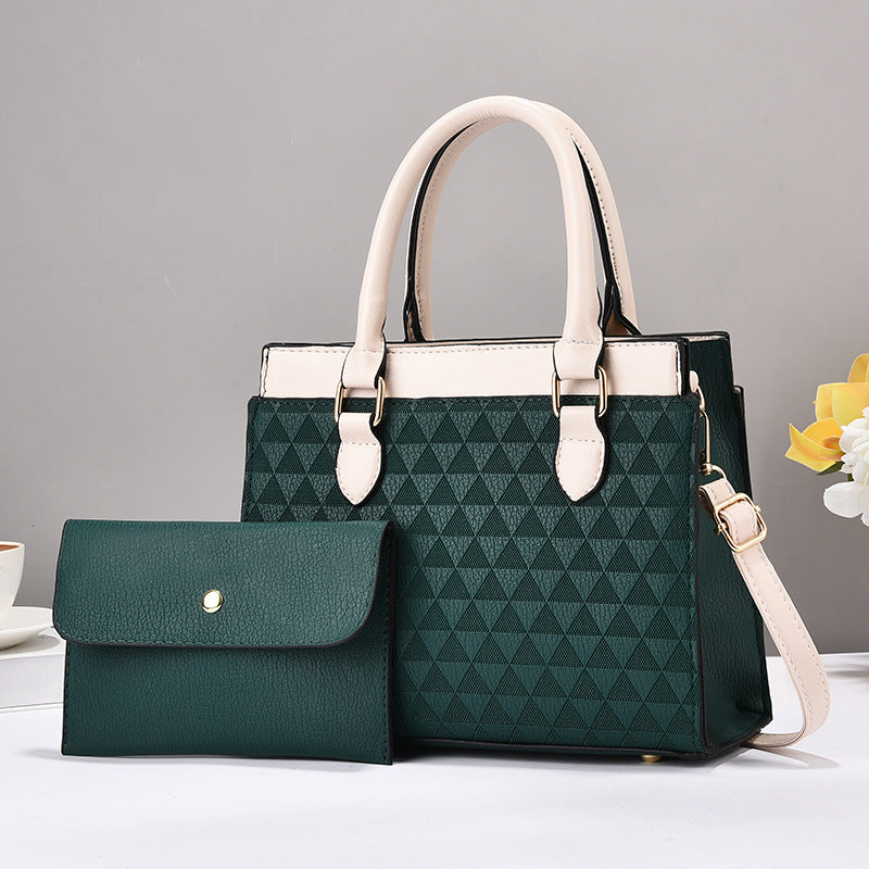 Dollcini Women's Large Tote Handbag and Wallet Set – Elegant, Zippered, with Shoulder Strap