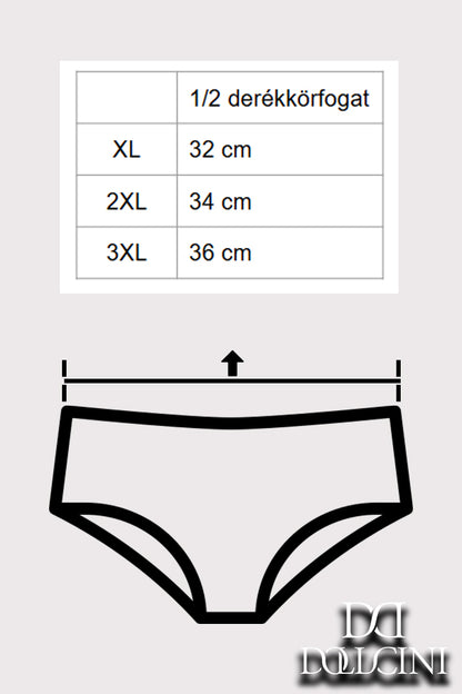 Dollcini ,Magas derekú női bugyi ,95% Pamut + Spandex-Többszínű, 6 db-os Csomag,69352